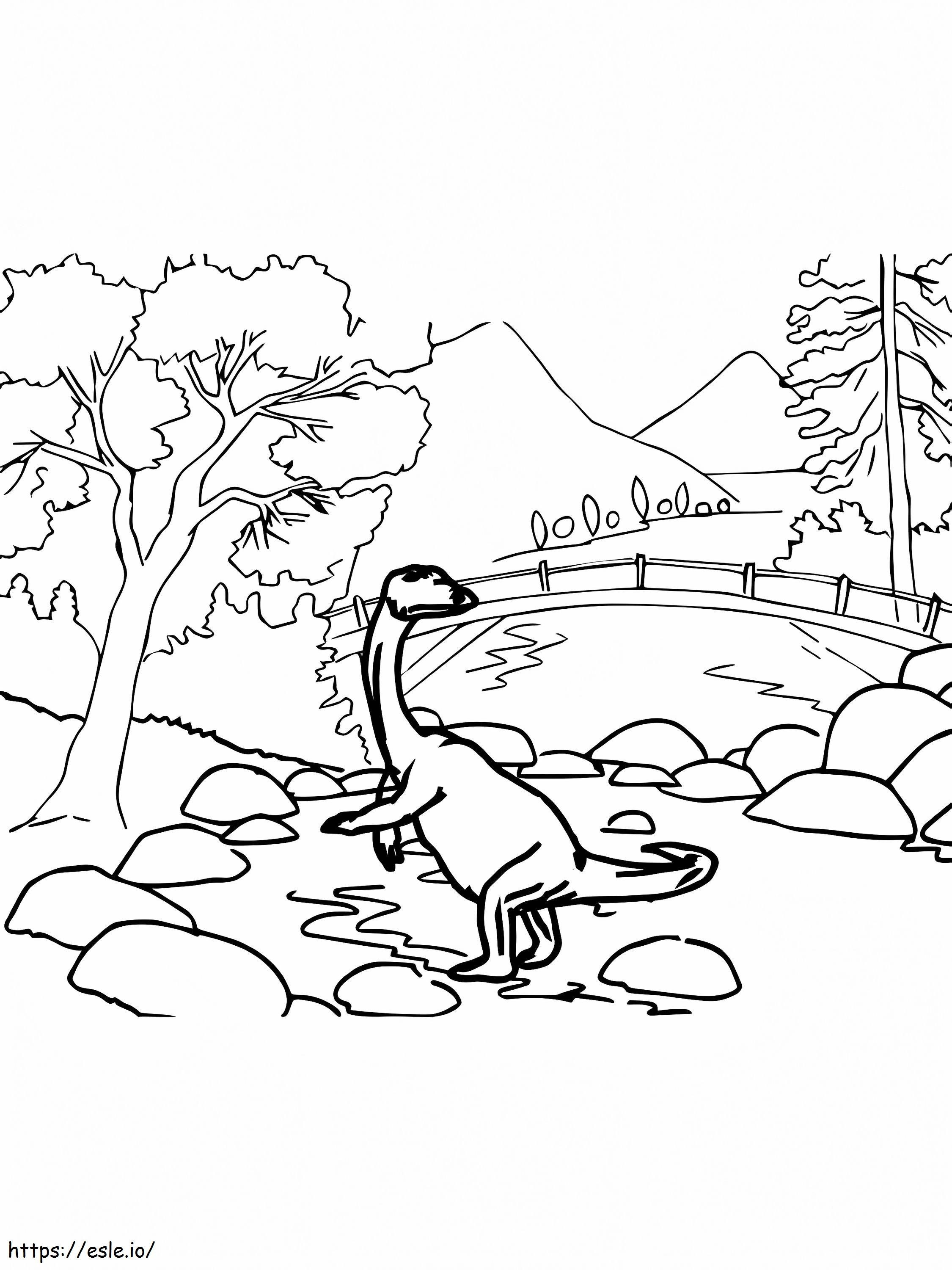 Saurischian Dinosaurs In Nature coloring page