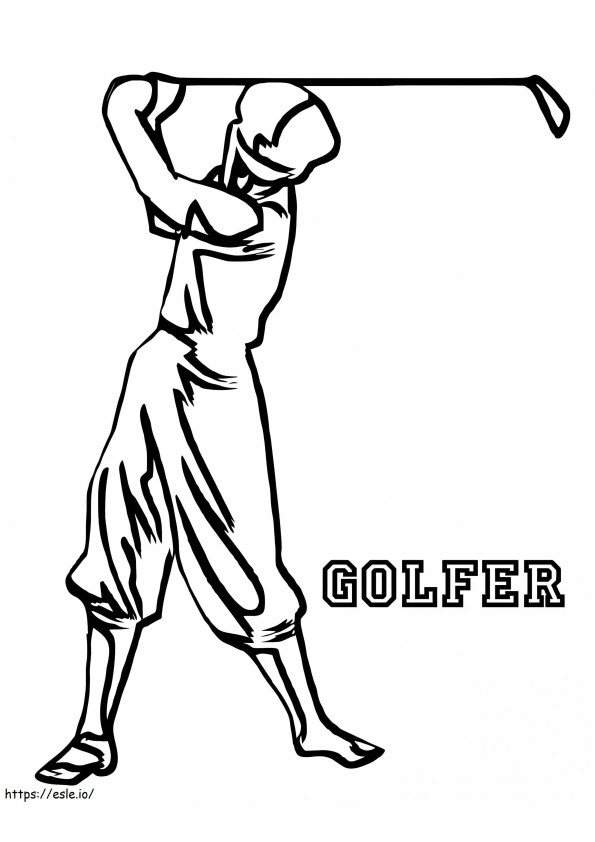 Golfspeler kleurplaat