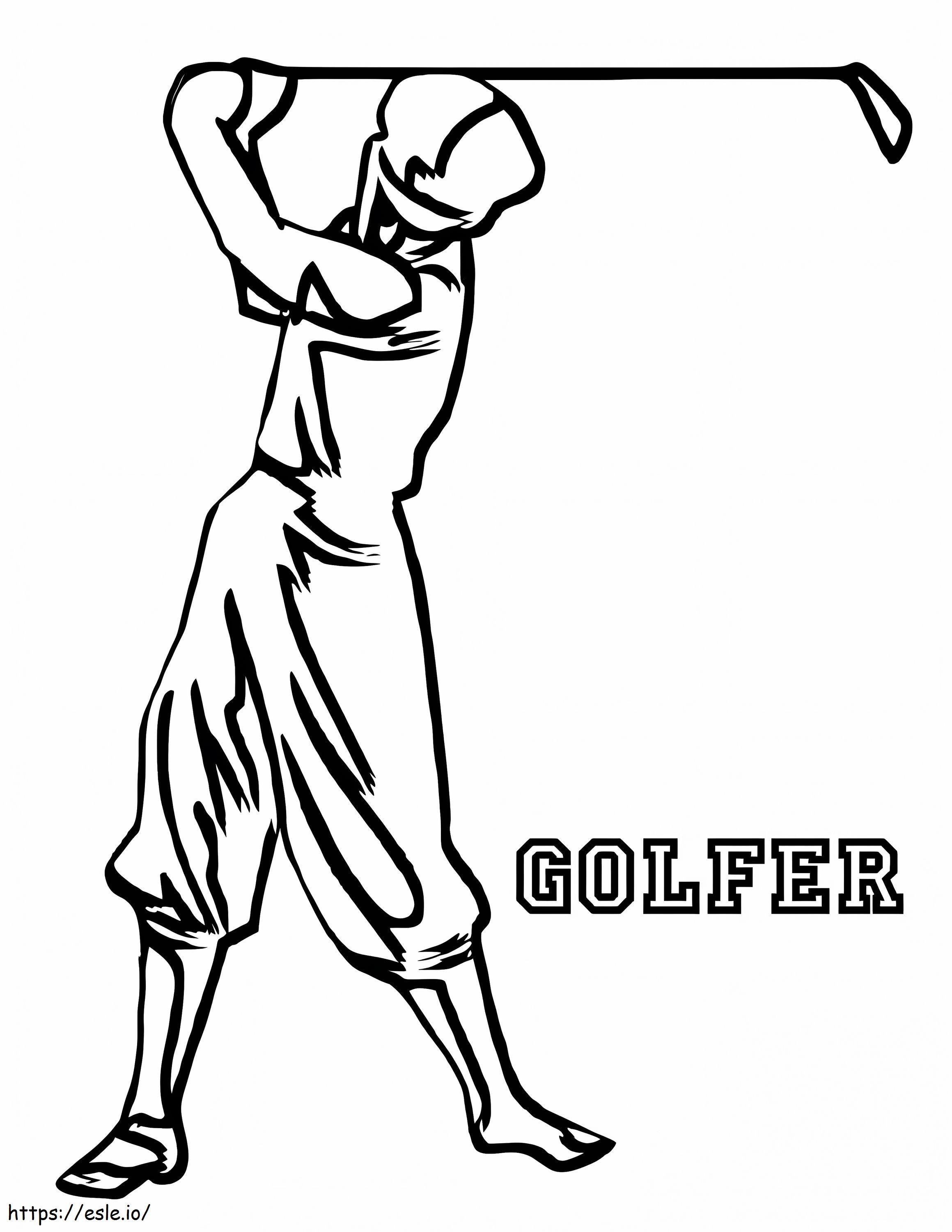 Golfer coloring page