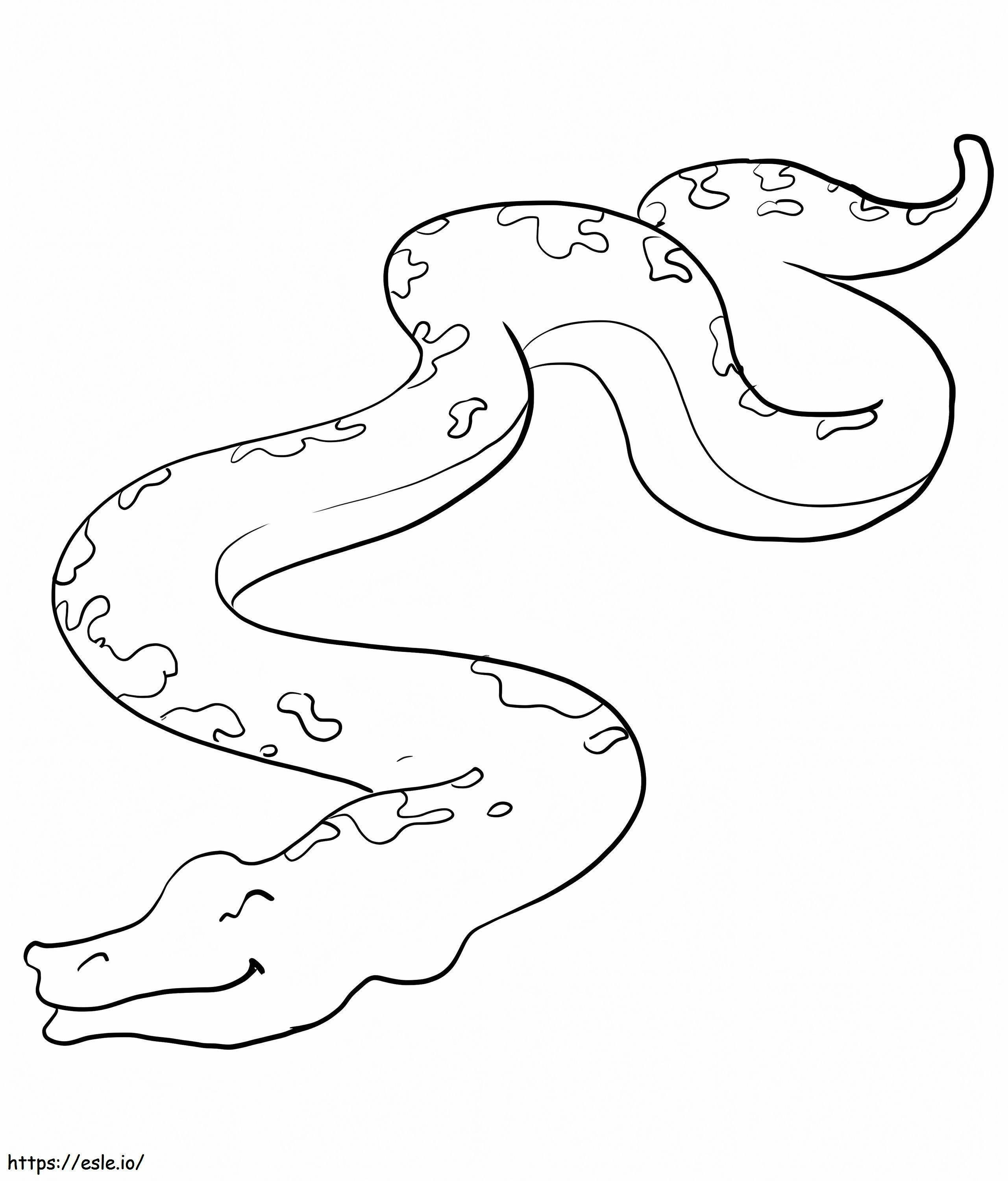 Anaconda de desenho animado para colorir