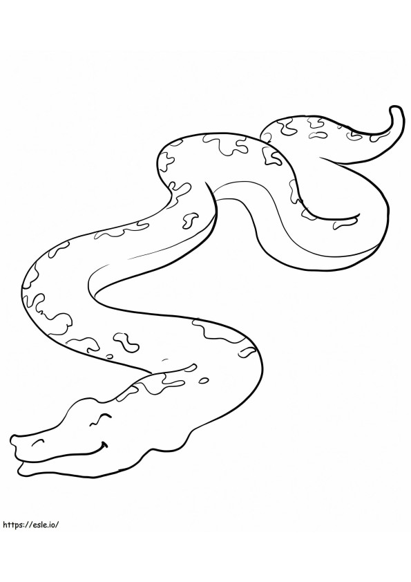 Anaconda de desenho animado para colorir