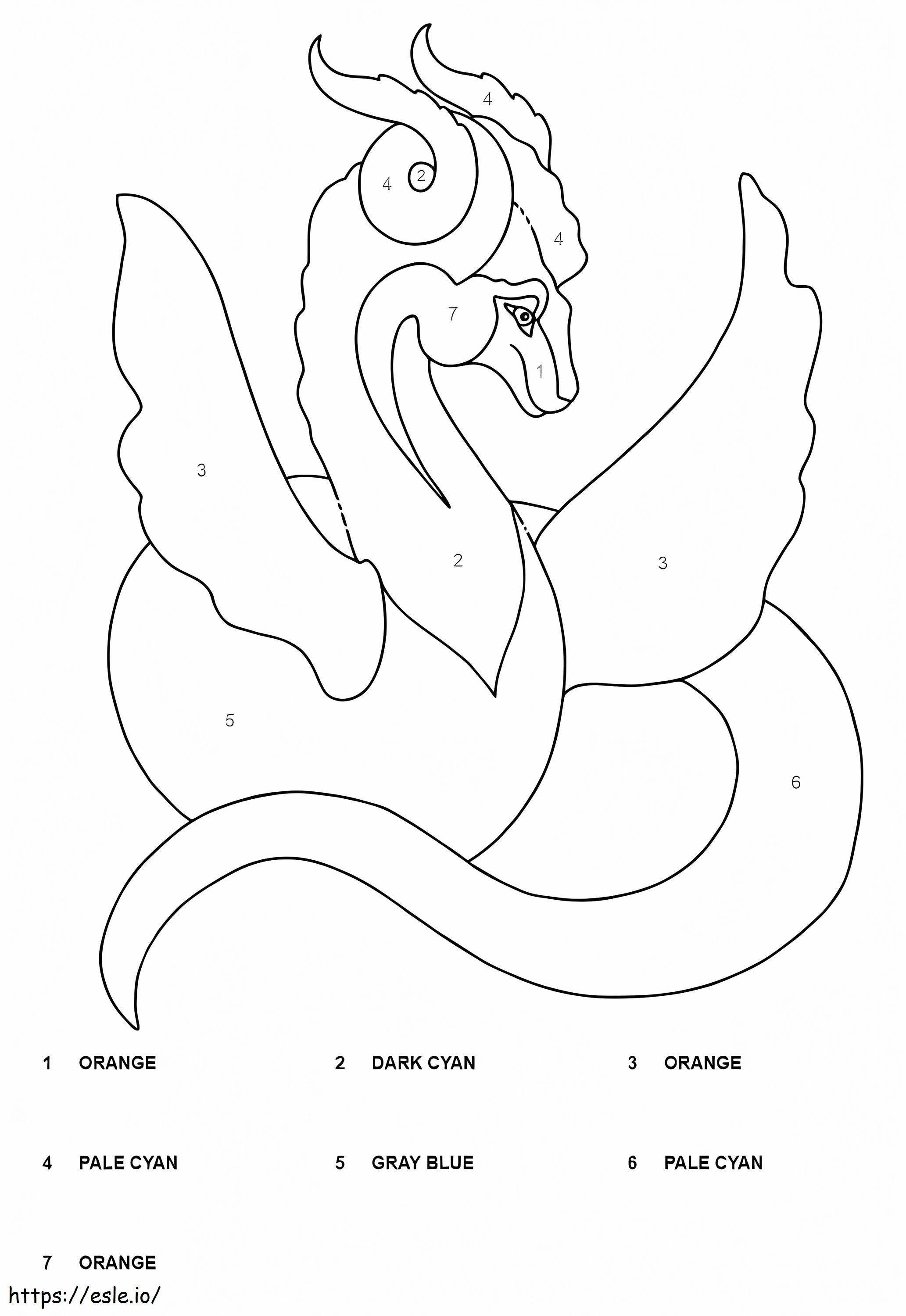 Wonderful Dragon Color By Number coloring page