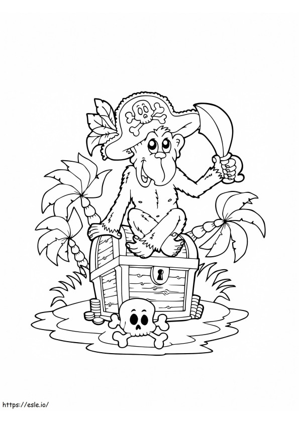 Singe Pirate coloring page