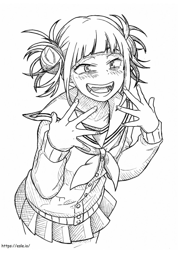 Happy Himiko Toga coloring page