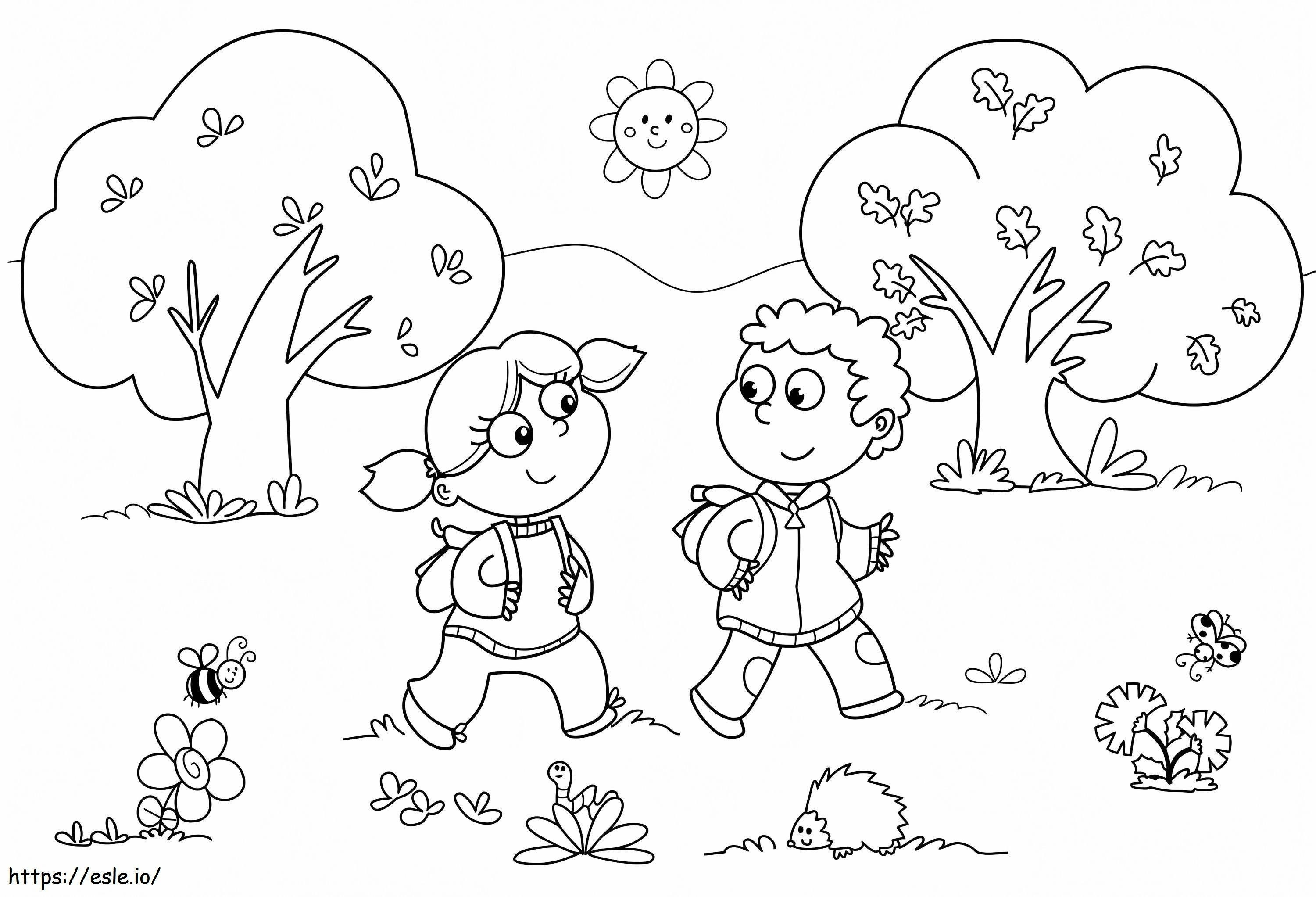 Crianças do jardim de infância para colorir