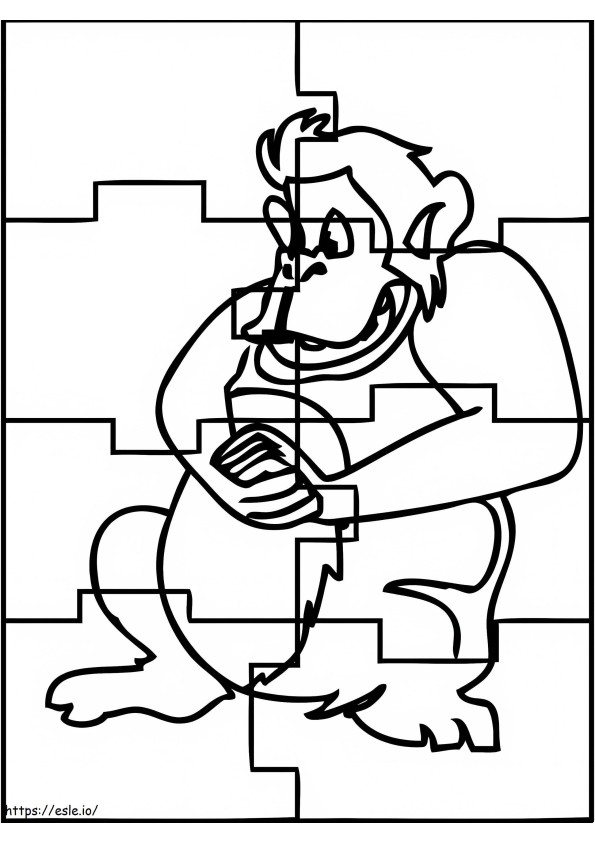 Gorilla Jigsaw Puzzle värityskuva