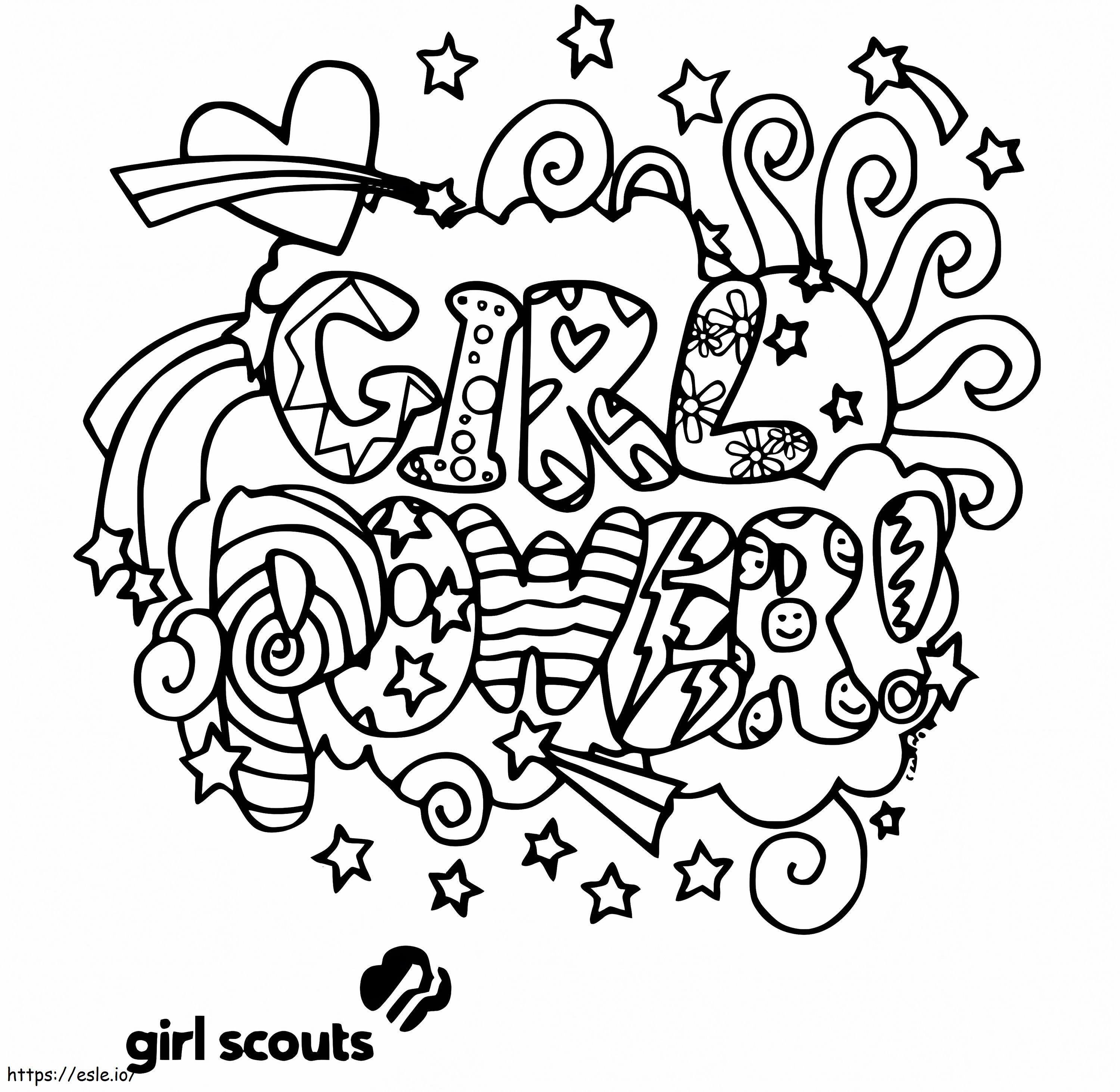 Girl Power Girl Scouts värityskuva