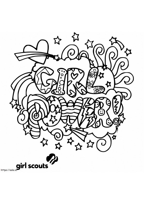 Girl Power Girl Scouts värityskuva