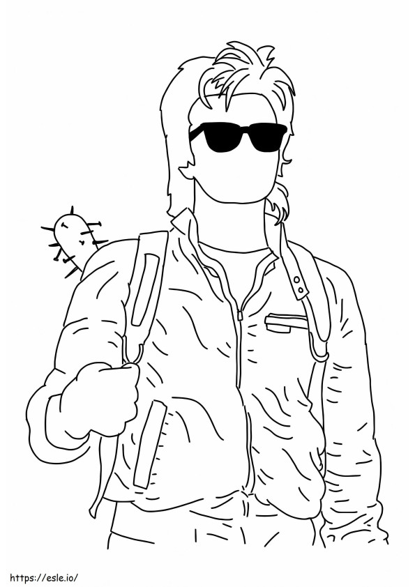 Steve Stranger Things Coloring Page coloring page