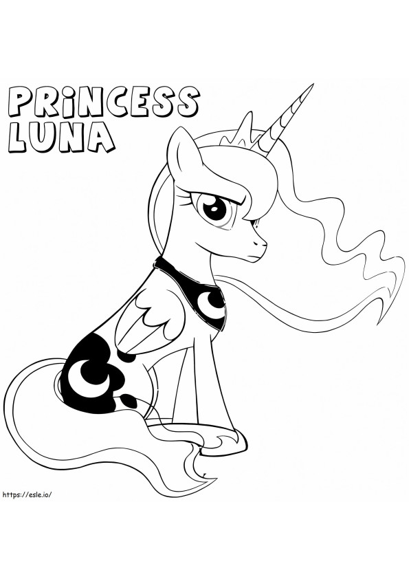 Linda princesa Luna para colorir