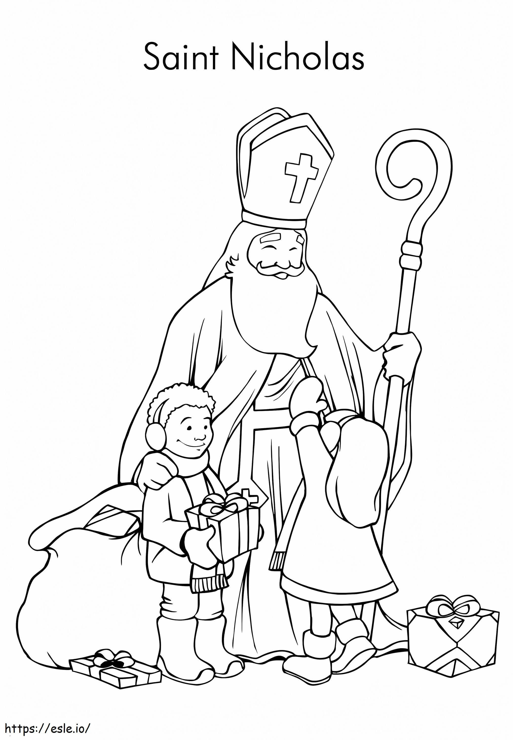 Kinder und Nikolaus ausmalbilder