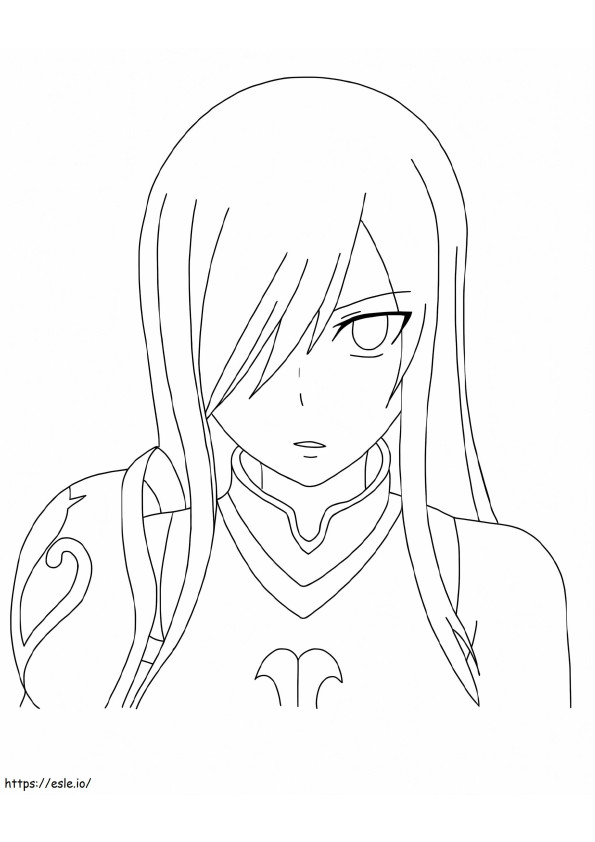 Erza coloring page