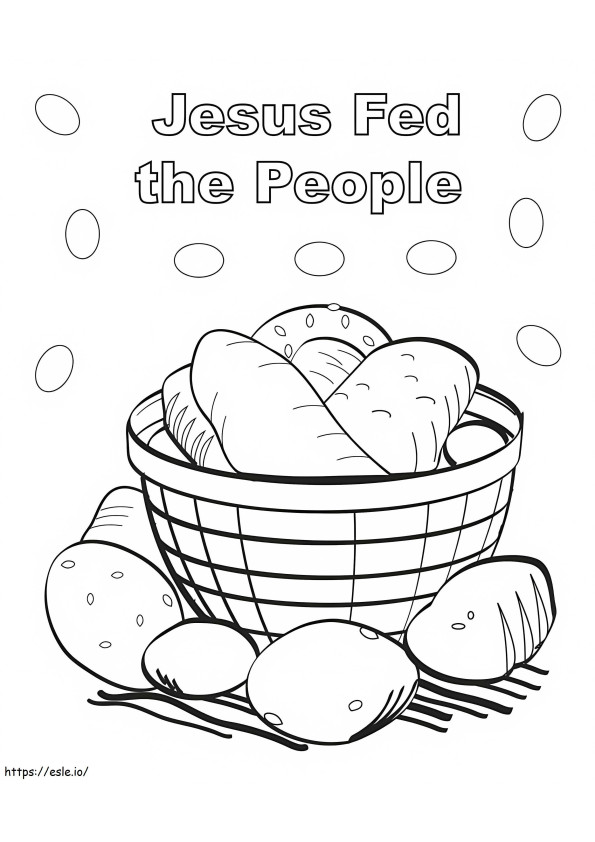 Jesus Fed The People coloring page
