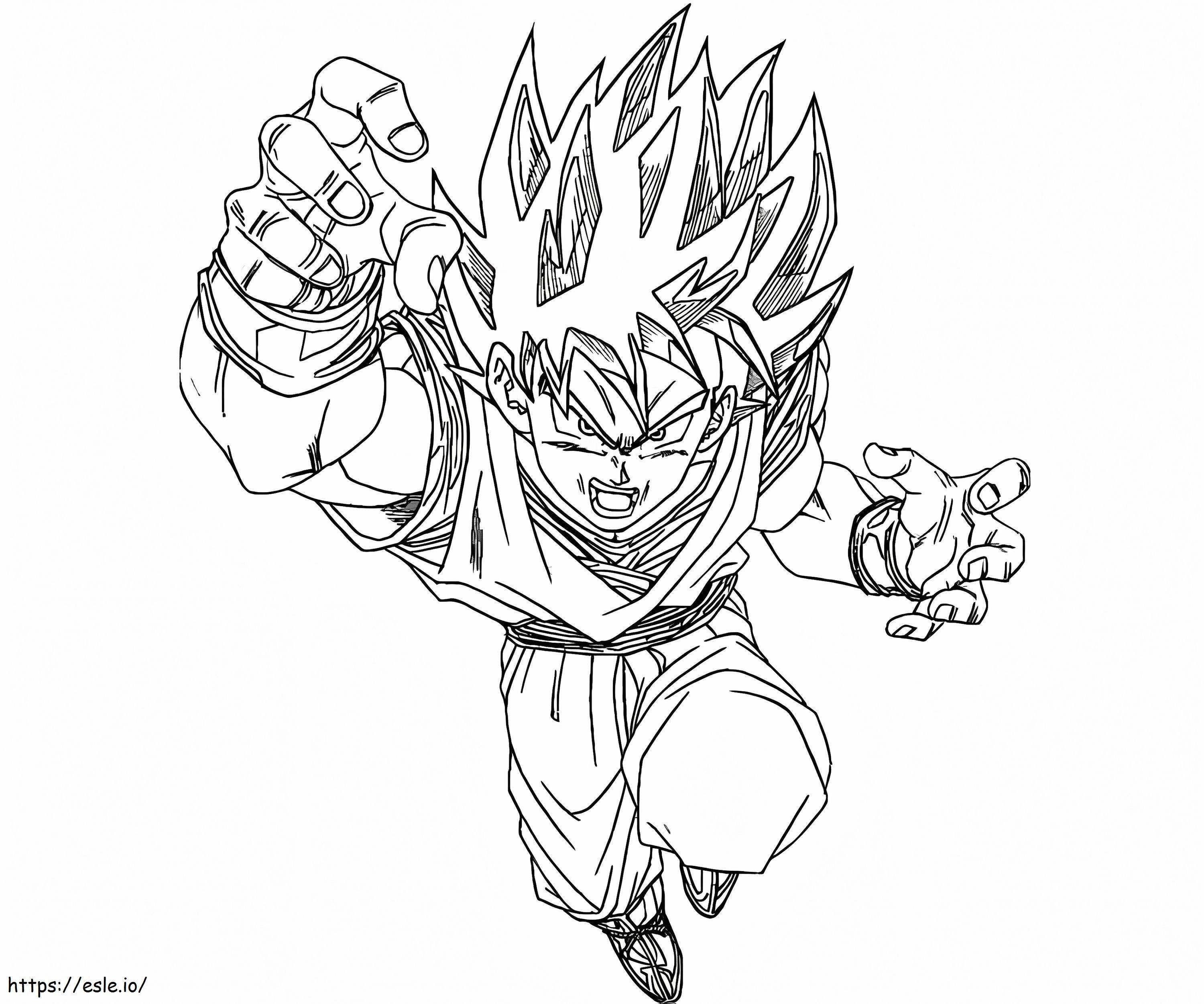 Coloriage Son Goku attaque à imprimer dessin