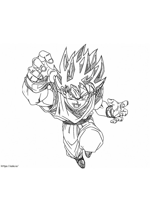 Son Goku Attacking coloring page