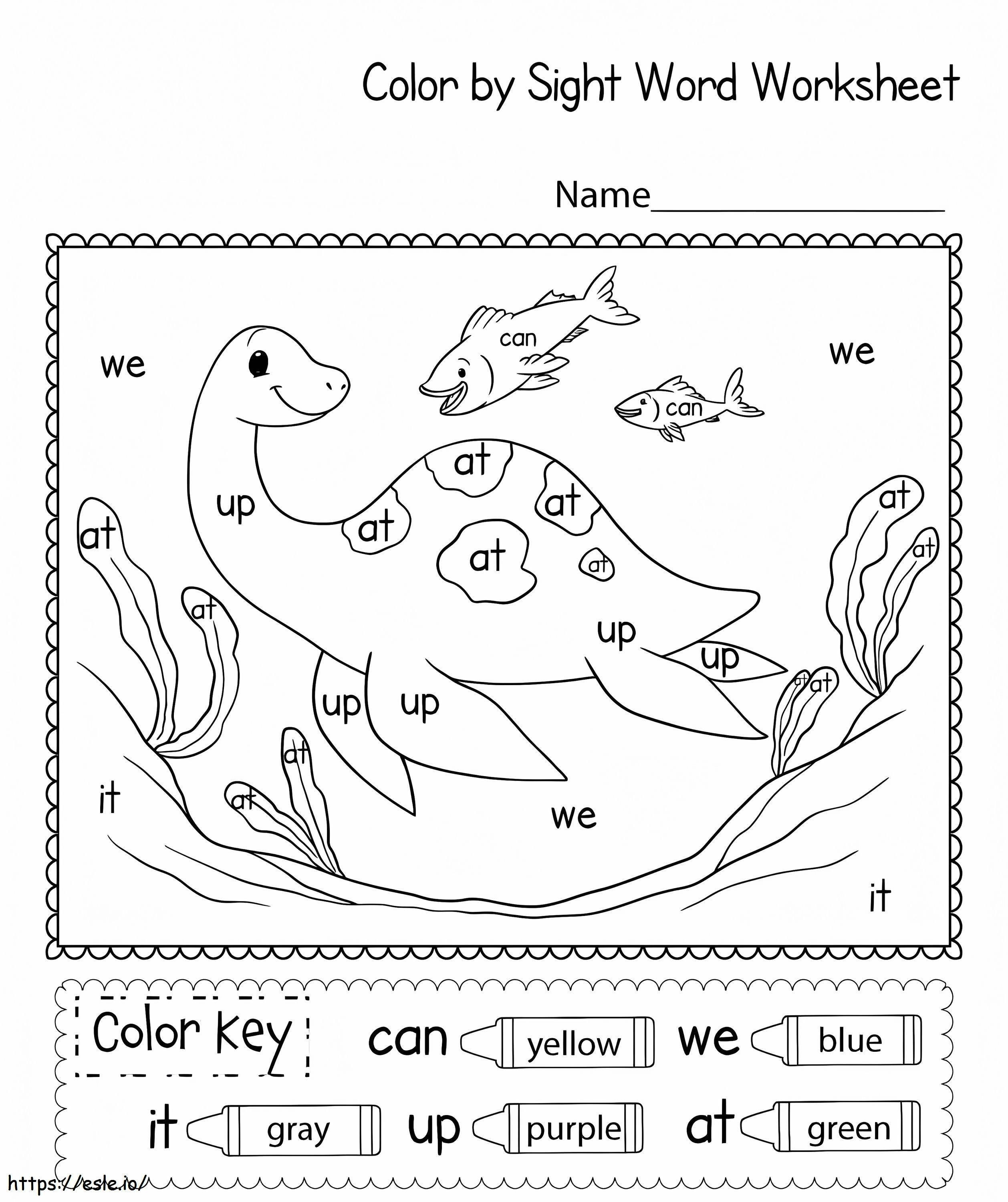 Dinosaur Sight Words coloring page