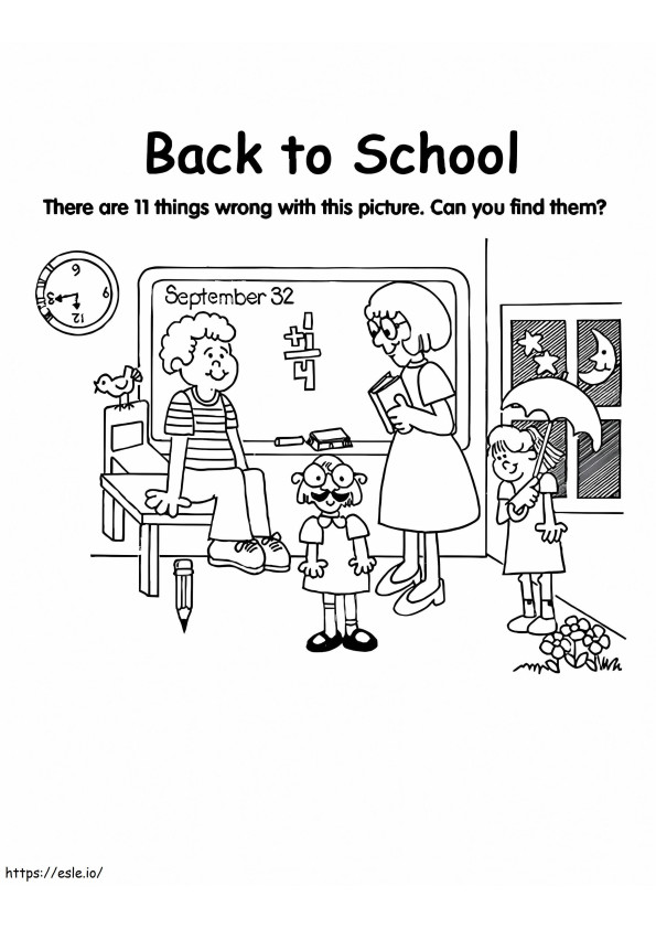 Free Back To School coloring page
