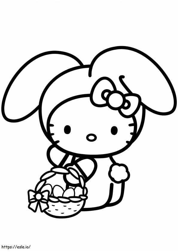Hello Kitty Lapin De Pacques coloring page