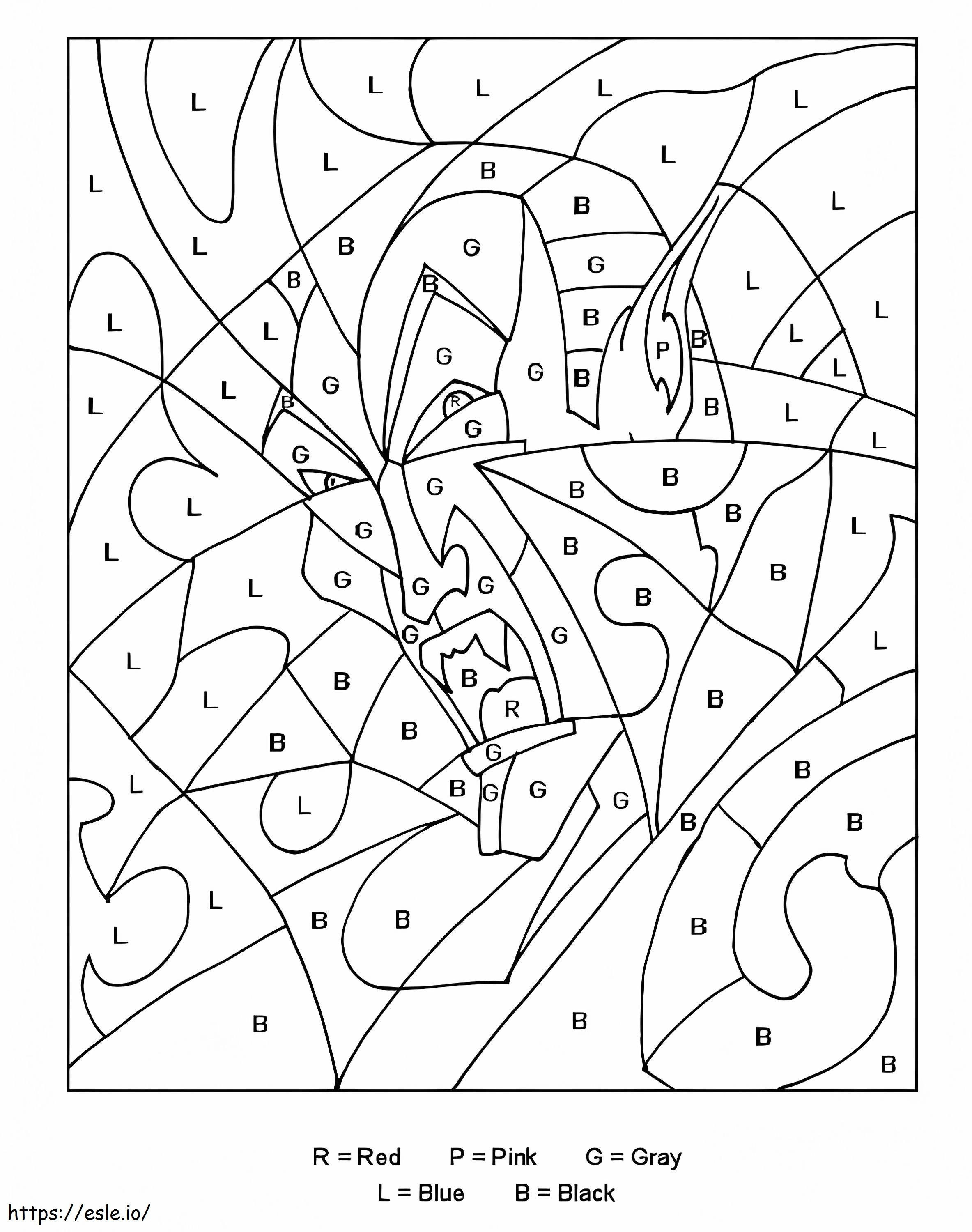 Vampire Color By Letters coloring page