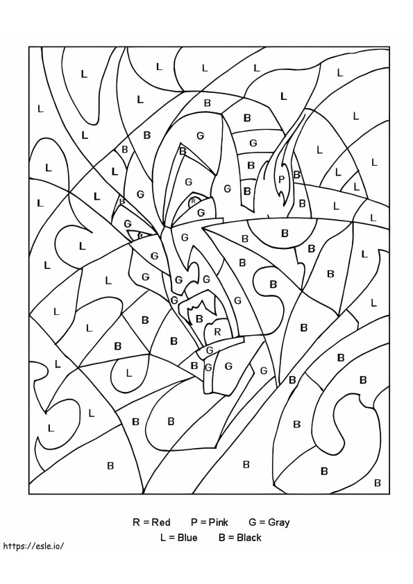 Vampire Color By Letters coloring page