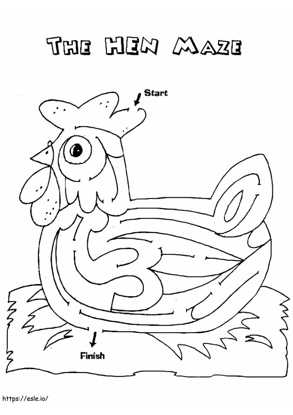 Coloriage Le labyrinthe des poules à imprimer dessin
