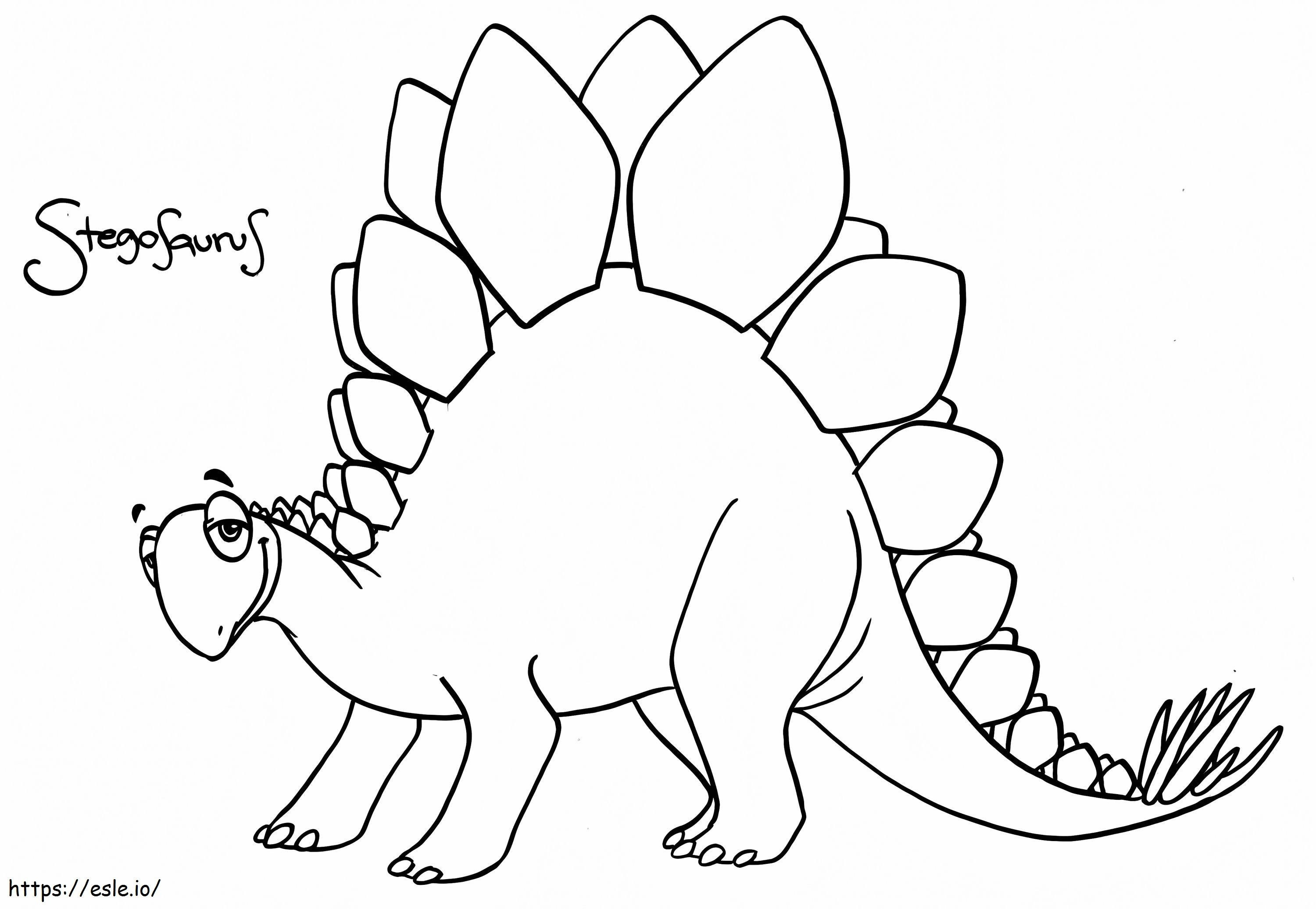 Smiling Stegosaurus coloring page