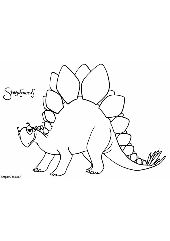 Hymyilevä Stegosaurus värityskuva