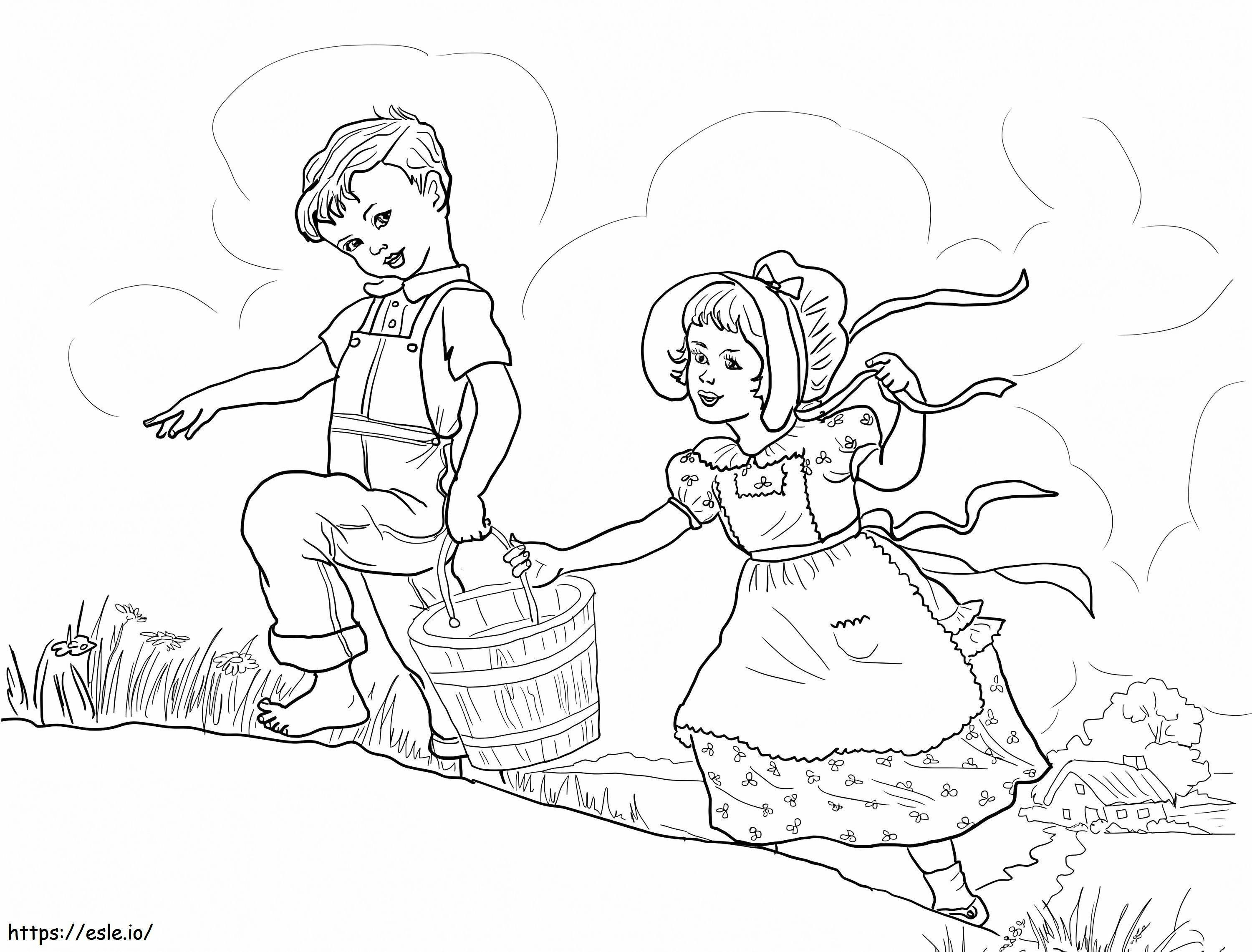 Canção infantil de Jack e Jill para colorir