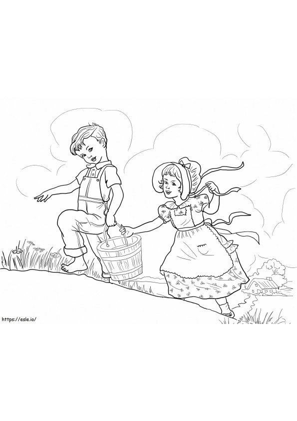 Canção infantil de Jack e Jill para colorir