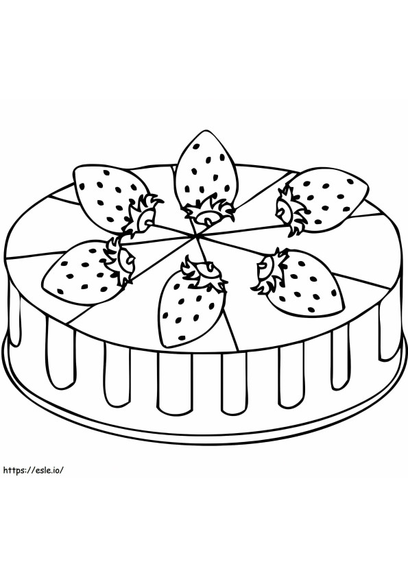 Strawberry Cake For Kids coloring page