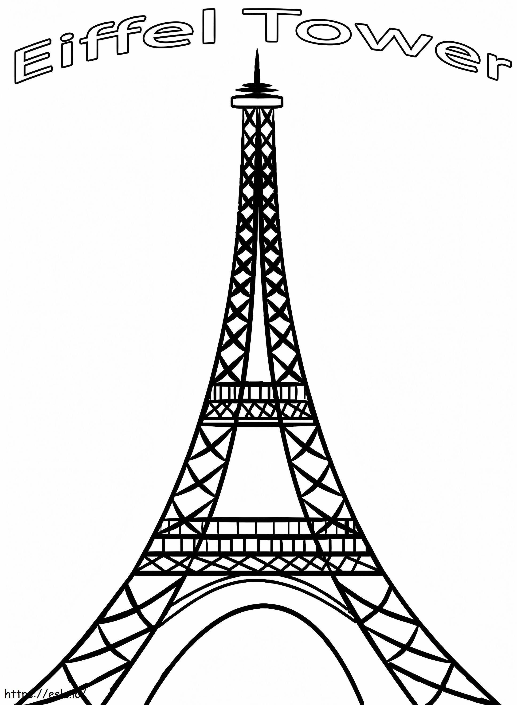 Coloriage Tour Eiffel 1 à imprimer dessin