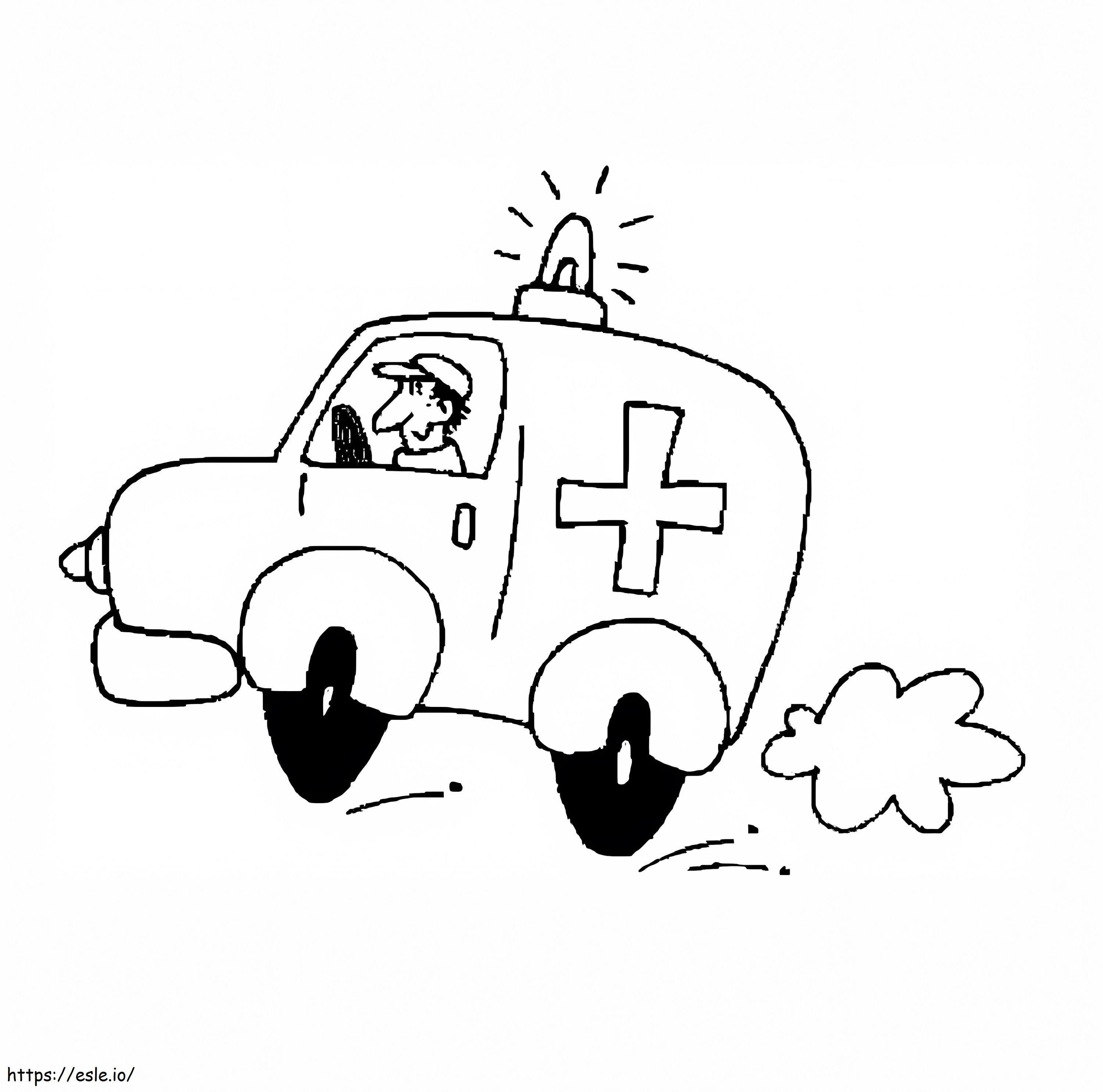 Ambulance 9 coloring page