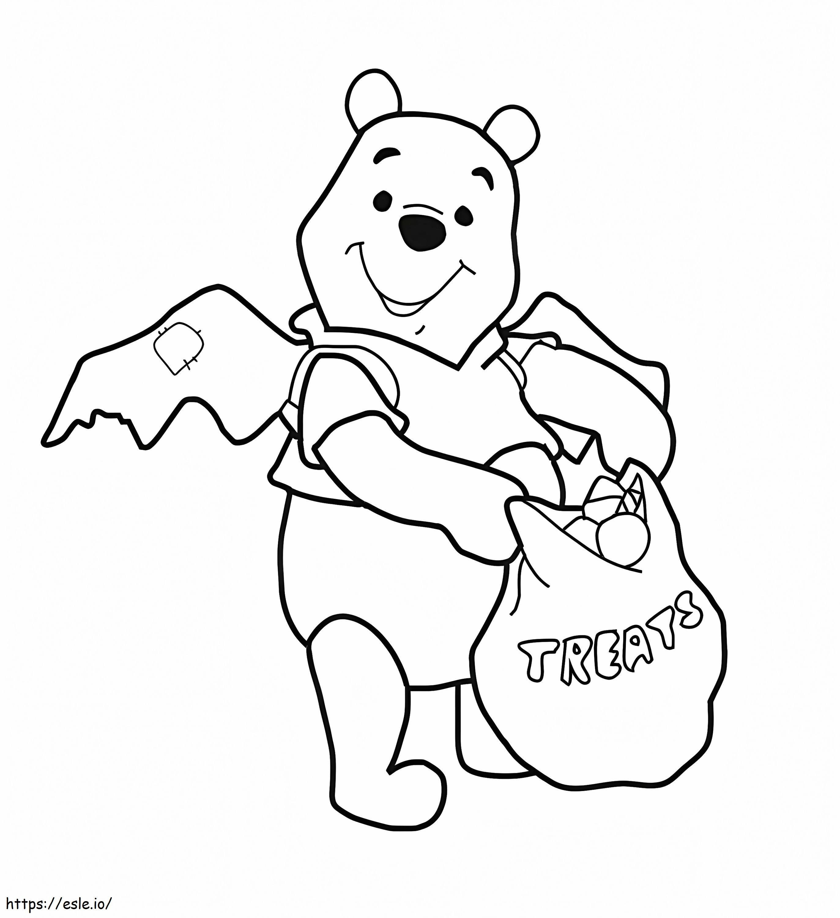 Pooh And Candy Bag coloring page