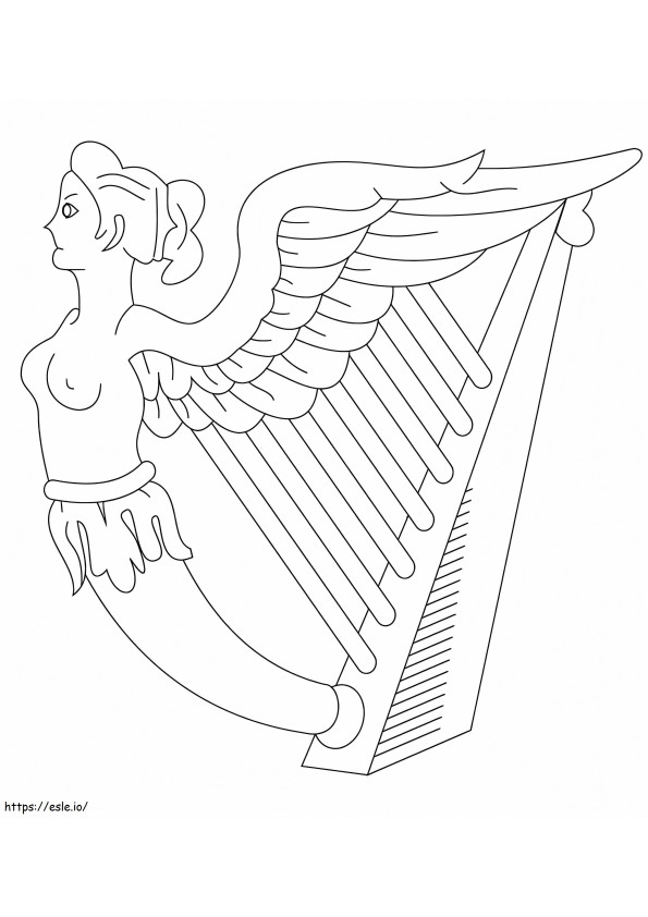 Wunderschöne Harfe ausmalbilder