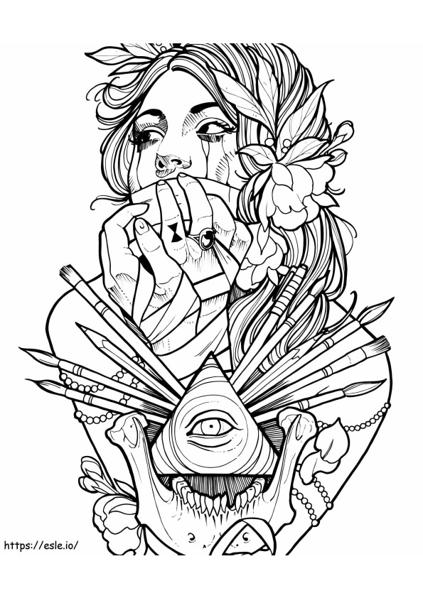 Girls Tattoos coloring page