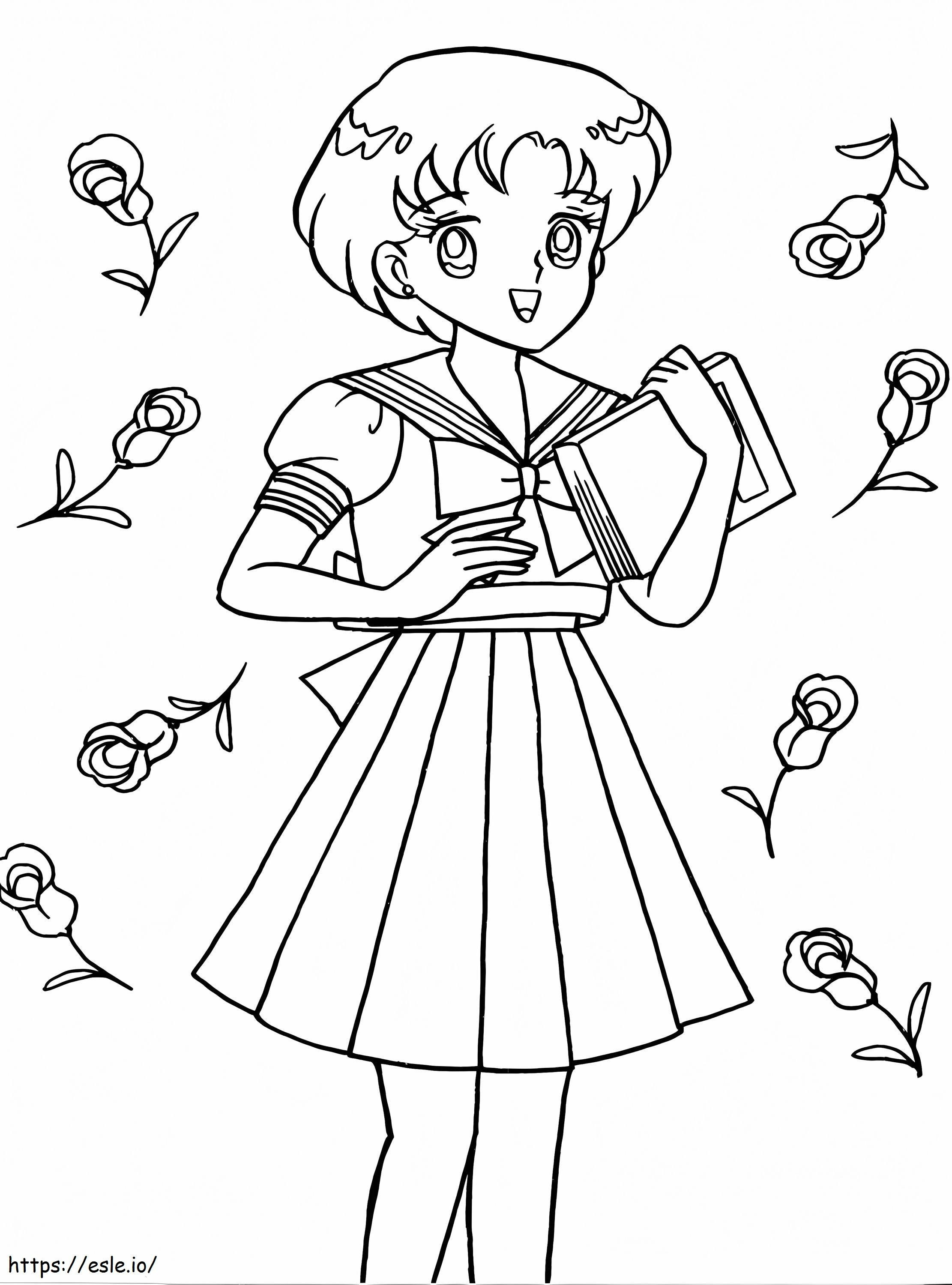 Happy Sailor Mercury coloring page