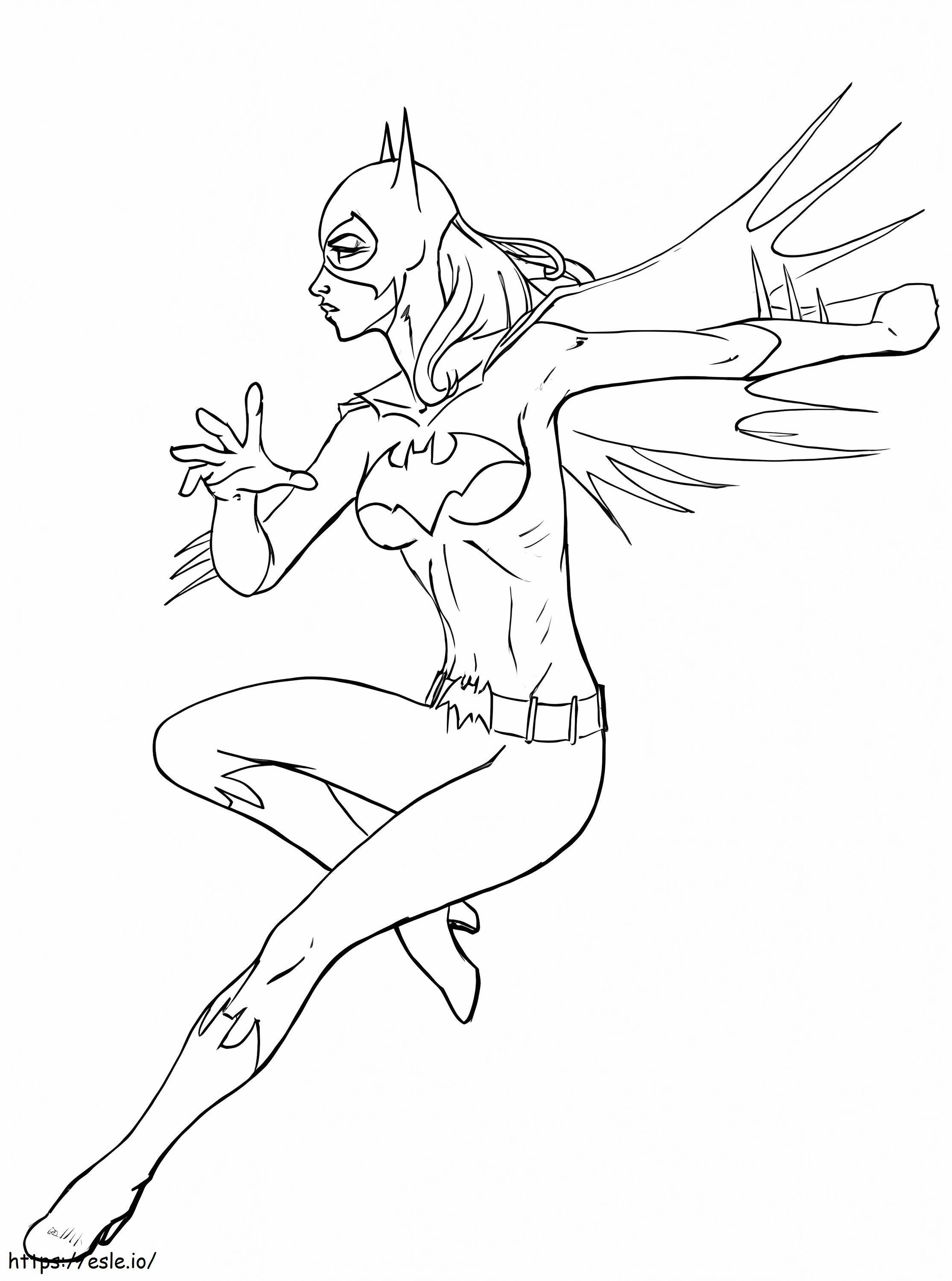 Batgirl Fighting coloring page