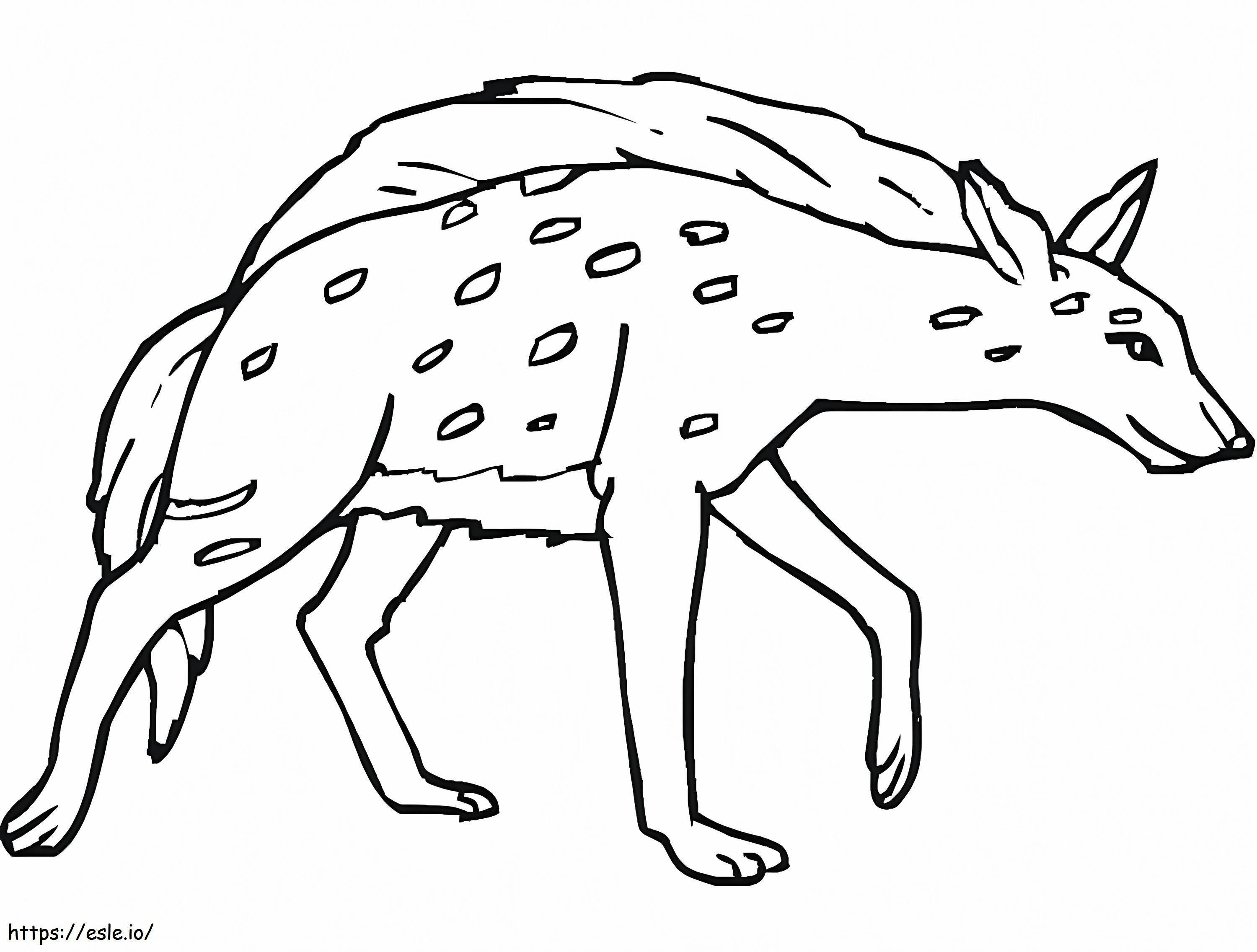 Täplillinen hyena 3 värityskuva