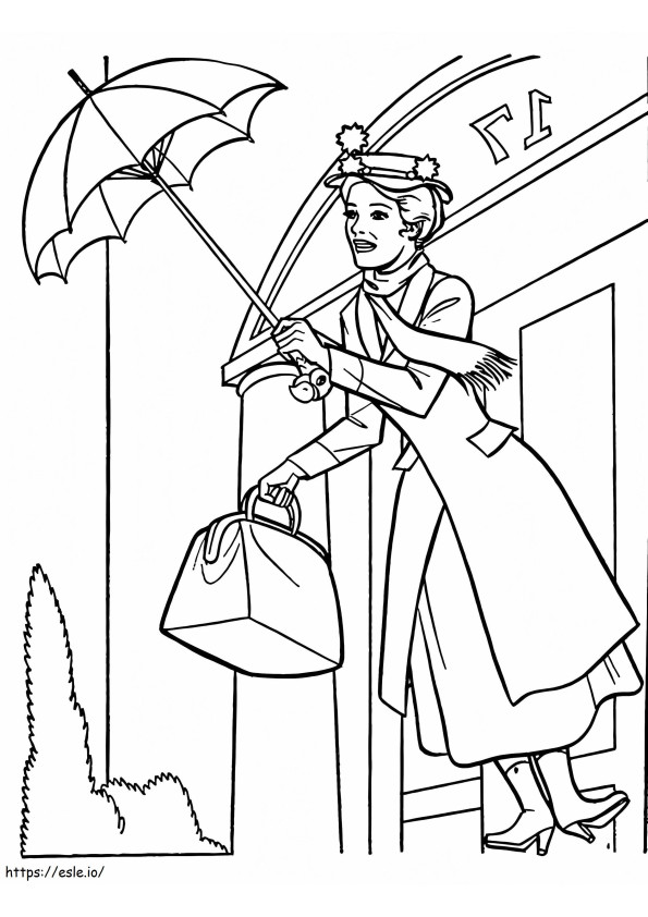 Mary Poppins 4 de colorat