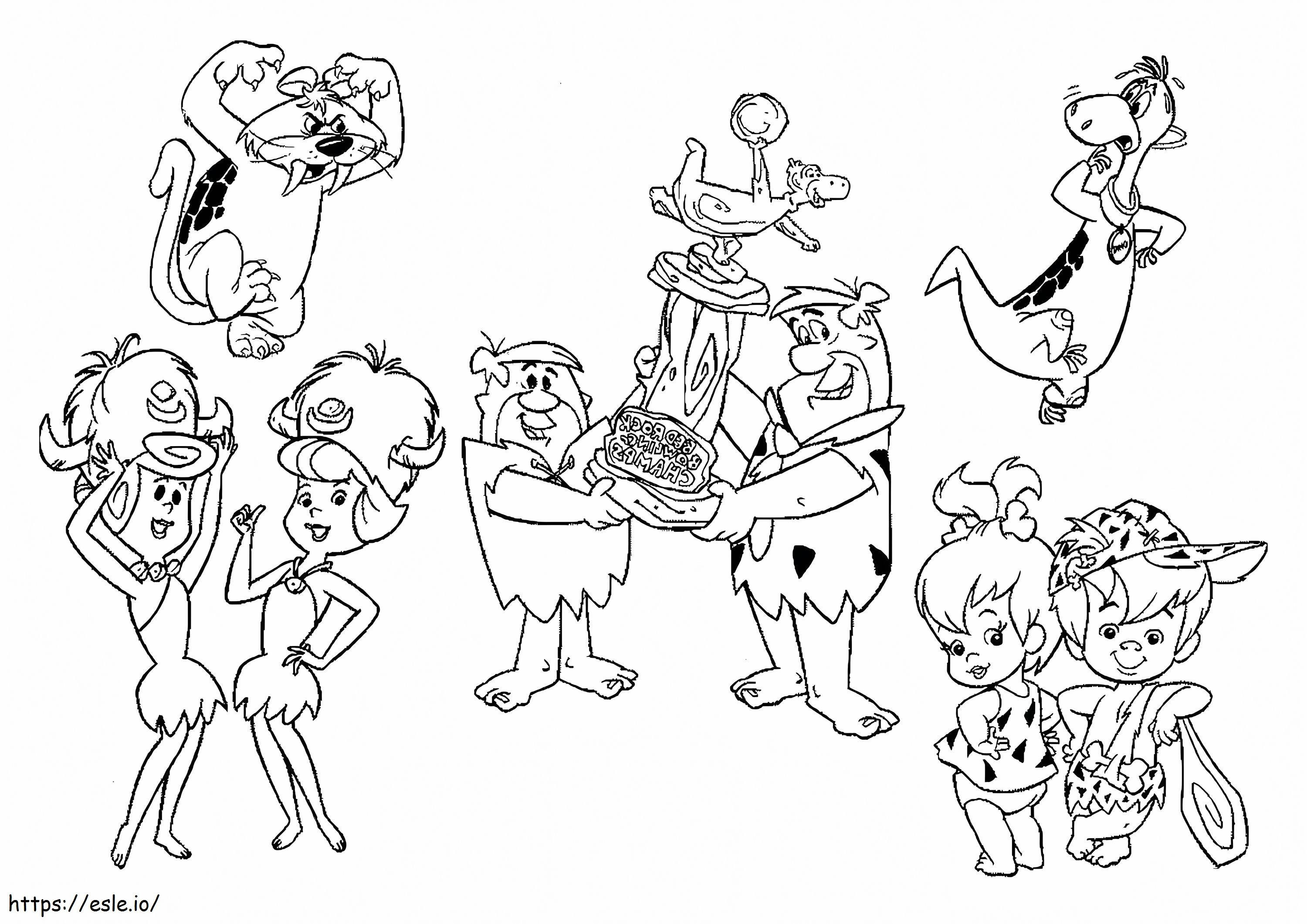 The Flintstones Characters coloring page