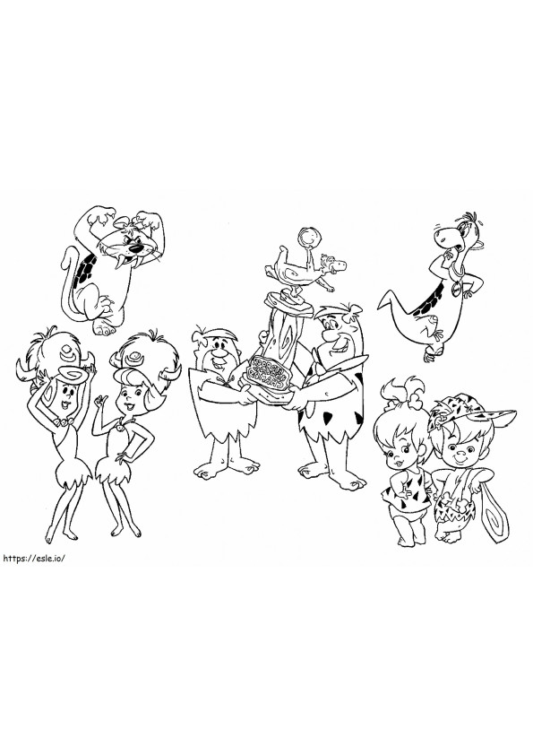 The Flintstones Characters coloring page