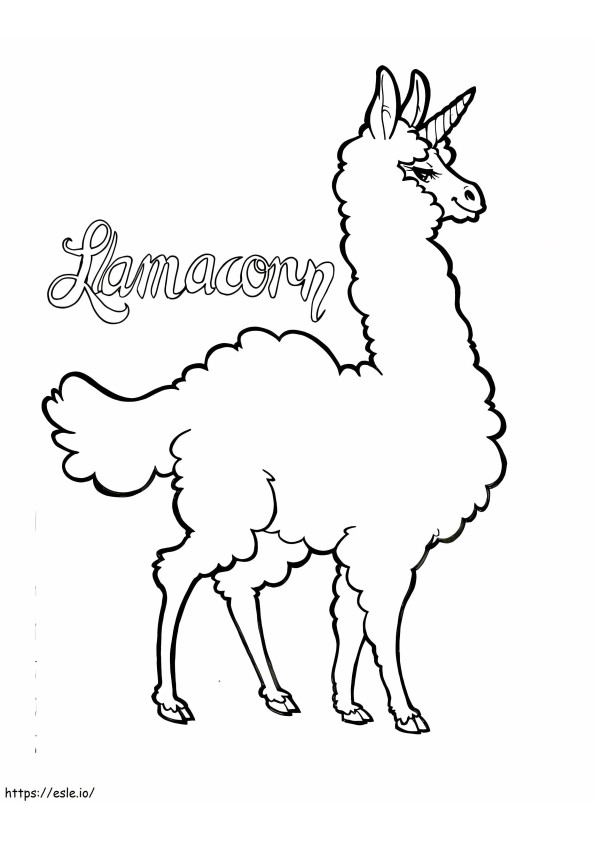 Geweldige lamacorn kleurplaat