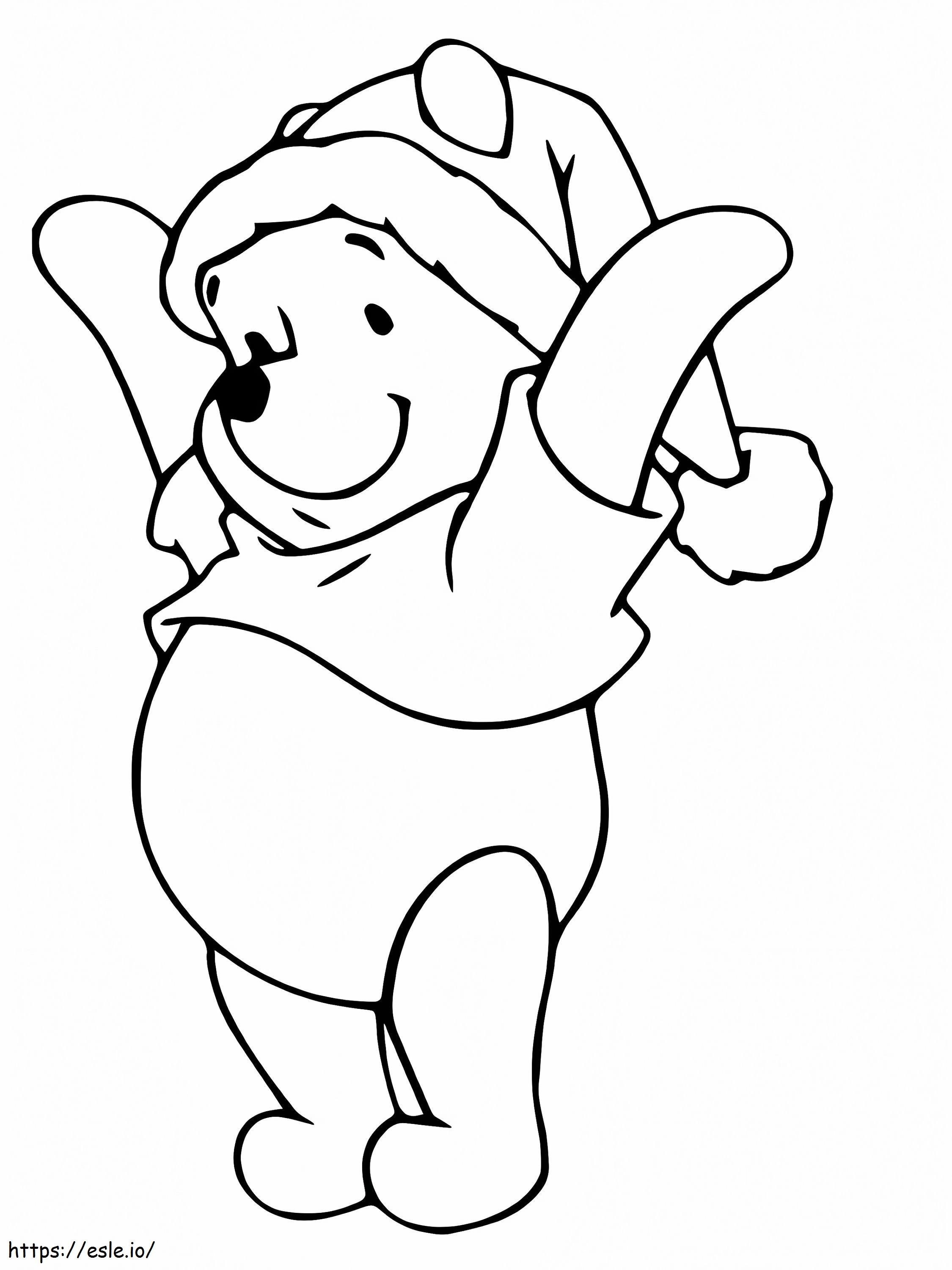 Dibujo para colorear de Navidad de Winnie The Pooh para colorear
