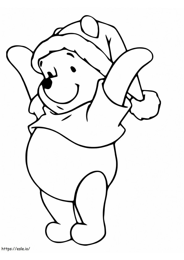 Página para colorir de Natal do Ursinho Pooh para colorir