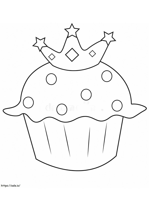Cupckae With Crown coloring page