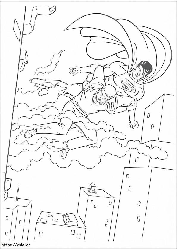 Superman Saves A Man coloring page