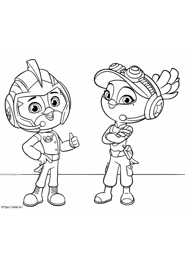 Swift And Bea From Top Wing coloring page