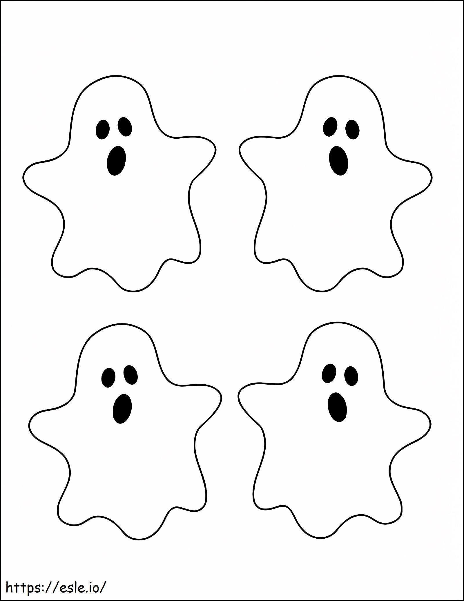 cuatro fantasmas para colorear