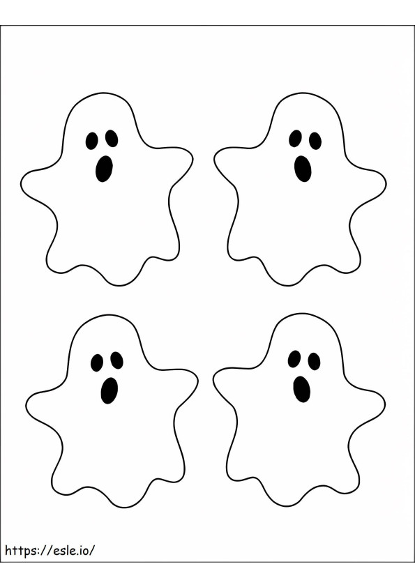 cuatro fantasmas para colorear