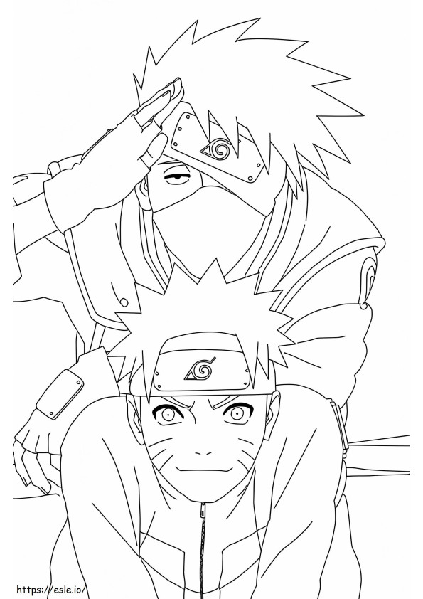 1561017852 Kakashi And Naruto A4 coloring page